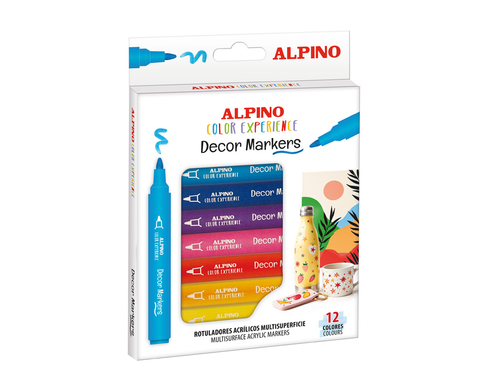 ROTULADOR ALPINO COLOR EXPERIENCE DECOR CAJA DE 12 UNIDADES COLORES SURTIDOS