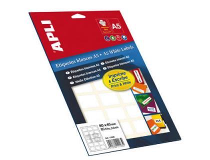 ETIQUETA APLI BLANCA 12X18 MM SOBRE DE 15 HOJAS A5