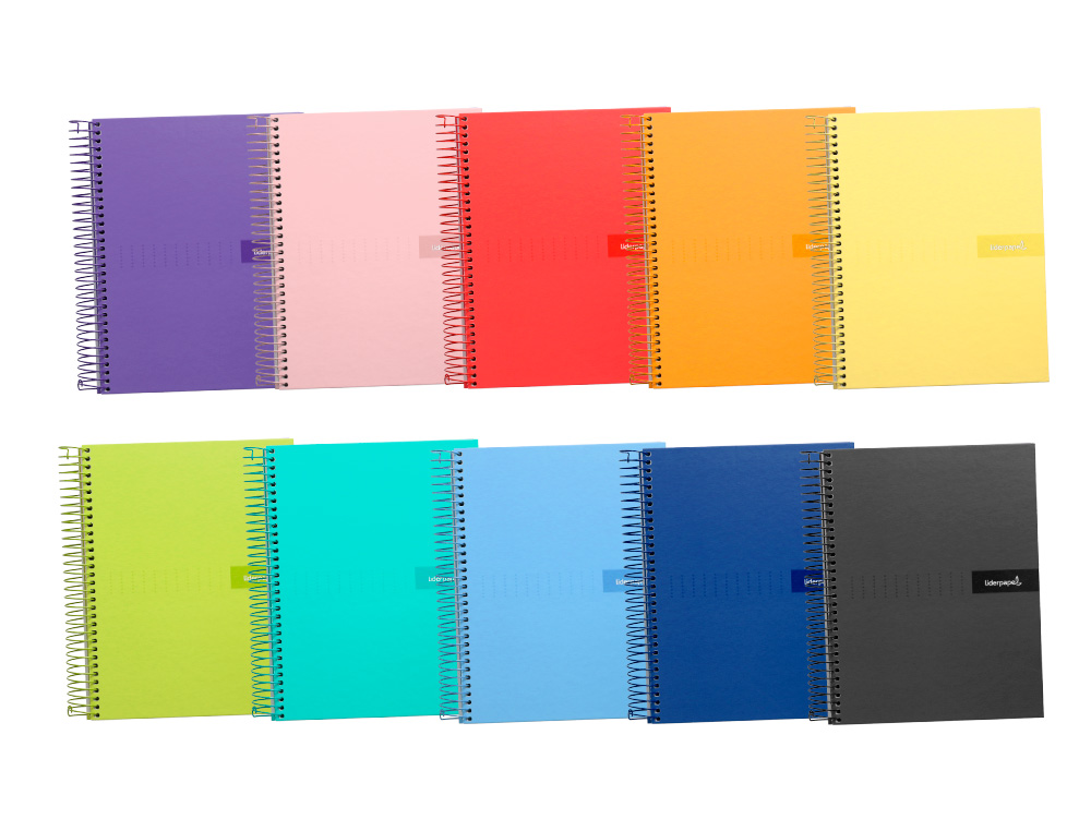 CUADERNO ESPIRAL LIDERPAPEL A5 CRAFTY TAPA FORRADA 80H 90GR CUADRO 4MM CON MARGEN COLORES SURTIDOS