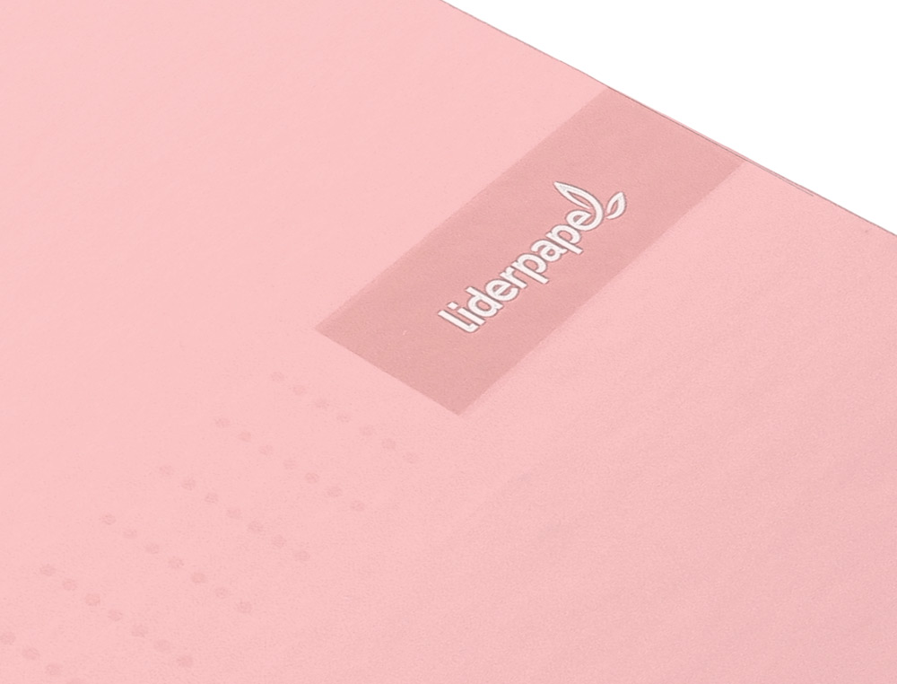 CUADERNO ESPIRAL LIDERPAPEL A4 MICRO CRAFTY TAPA FORRADA 120H 90GR CUADRO 5MM 5 BANDAS 4 COLORES COLOR ROSA
