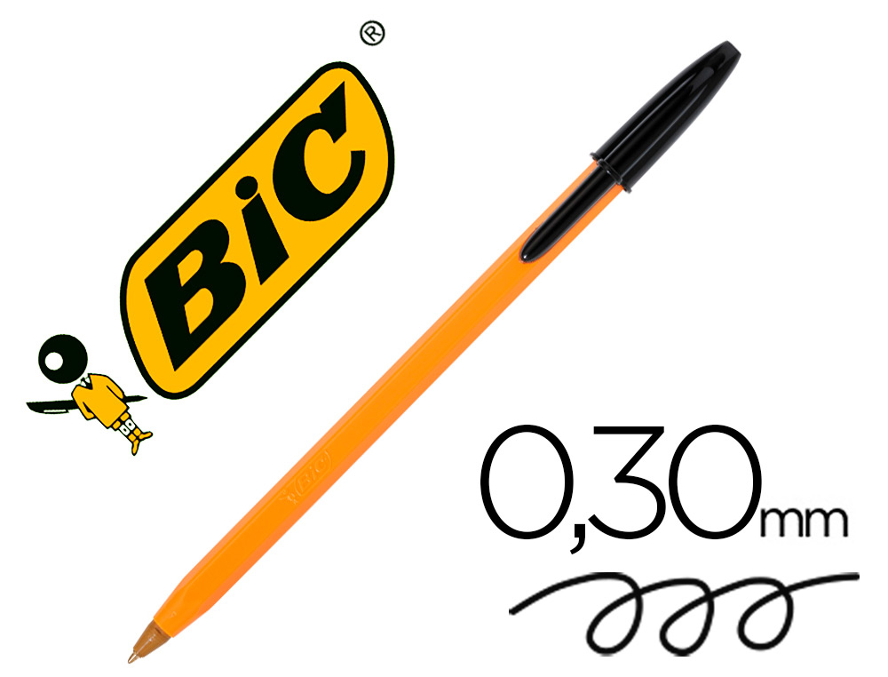 Bolígrafo Bic Cristal Naranja Translúcido Fine en