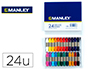 LAPICES CERA MANLEY CAJA DE 24 COLORES SURTIDOS