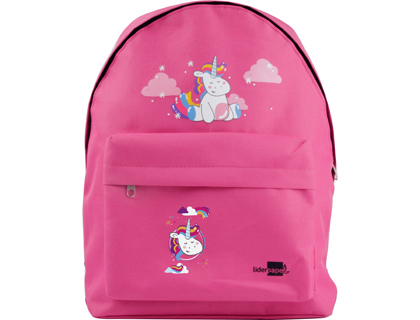 CARTERA ESCOLAR LIDERPAPEL MOCHILA UNICORNIO COLOR ROSA 380X280X120MM