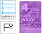 CUADERNO ESPIRAL LIDERPAPEL FOLIO PAUTAGUIA TAPA PLASTICO 80H 75GR CUADRO PAUTADO 4MM CON MARGEN COLOR VIOLETA