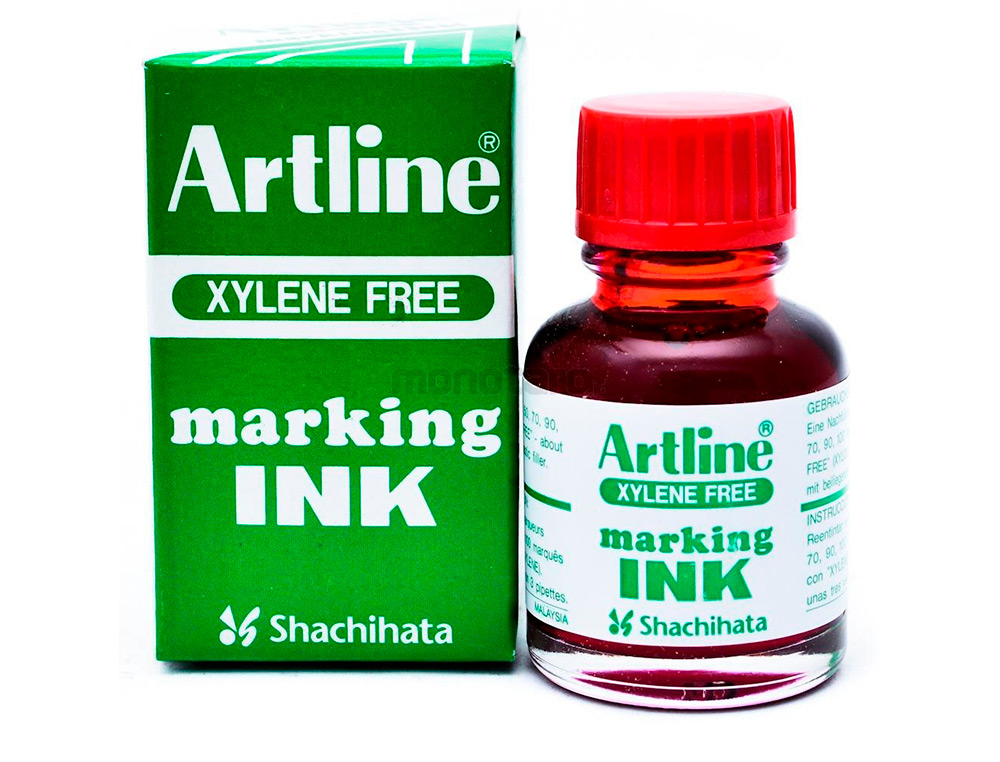 Tinta rotulador artline esk-20 rojo bote 20 cc sin xileno