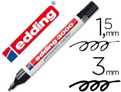 Rotulador edding 1200 negro - Papelería Sambra