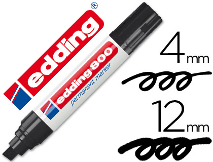 ROTULADOR EDDING MARCADOR PERMANENTE 800 NEGRO PUNTA BISELADA 12 MM