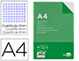 RECAMBIO LIDERPAPEL A4 80 HOJA 60G/M2 CUADRO 4 MM CON MARGEN 4 TALADROS