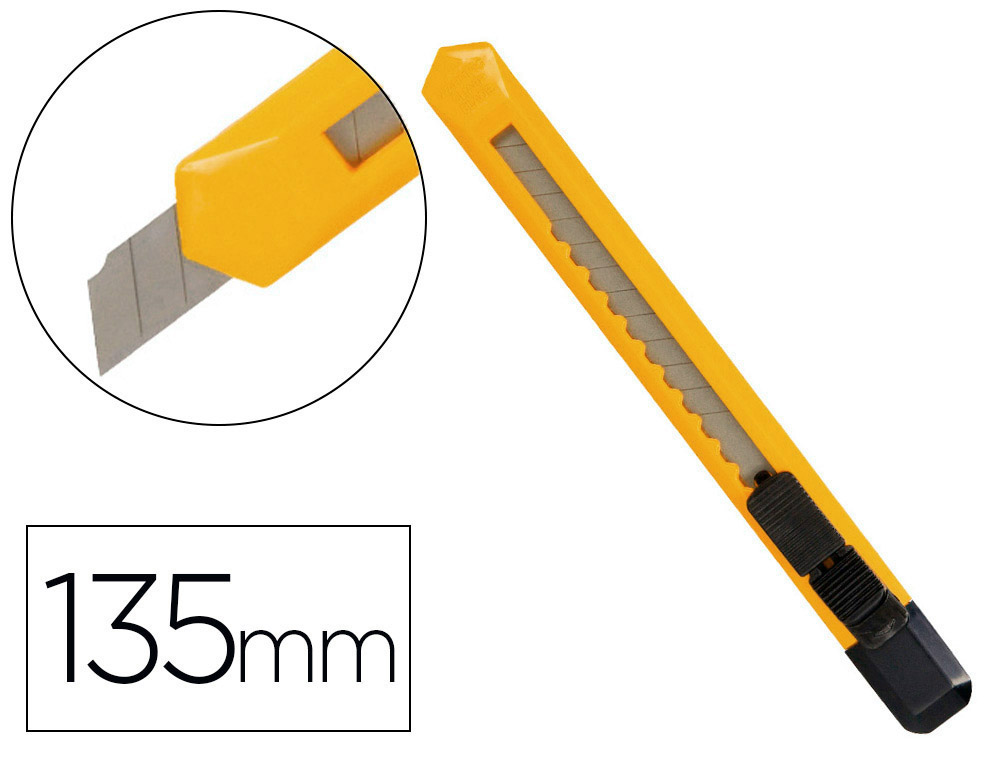 X-ATO Q-CONNECT ESTREITO DE PLASTICO LAMINA DE ACO 9 MM DE LARGURA COMPRIMENTO 135 MM BLISTER DE 1 UNIDADE
