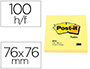 BLOC DE NOTES ADHESIVES LLEVA I POST-IT 76X76 MM AMB 100FULLES