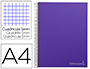 CUADERNO ESPIRAL LIDERPAPEL A4 MICRO JOLLY TAPA FORRADA 140H 75 GR CUADRO 5MM 5 BANDAS 4 TALADROS COLOR LILA
