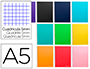 QUADERN ESPIRAL LIDERPAPEL A5 MICRE JOLLY TAPA FORRADA 140H 75 GR QUADRE 5MM 5 BANDES6 TREPANTS COLORS ASSORTITS
