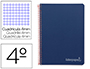 CUADERNO ESPIRAL LIDERPAPEL CUARTO WITTY TAPA DURA 80H 75GR CUADRO 4MM CON MARGEN COLOR AZUL MARINO