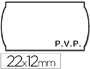 ETIQUETAS METO ONDULADAS 22X12 MM PVP BLANCA ADH.2 ROLLO 1500 ETIQUETAS