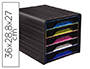 FICHERO CAJONES DE SOBREMESA CEP 5 CAJONES NEGRO/MULTICOLOR 360X288X270 MM