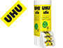 PEGAMENTO UHU BARRA EXPOSITOR SOBREMESA MULTIFORMATO 8-21-40 GR 530X190X210 MM + 12 UDS SIN CARGO 21 GR