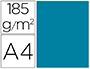 CARTOLINA GUARRO DIN A4 AZUL CARIBE 185 GR PACK DE
