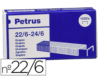 GRAPAS PETRUS Nº 22/6 GALVANIZADA CAJA DE 1000 UNIDADES