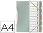 CARPETA ESSELTE CLASSIFICADORA COLOUR ICE POLIPROPIL DIN A4 COLOR TRANSPARENT 12 SEPARADORS COLORS TANCAMENT