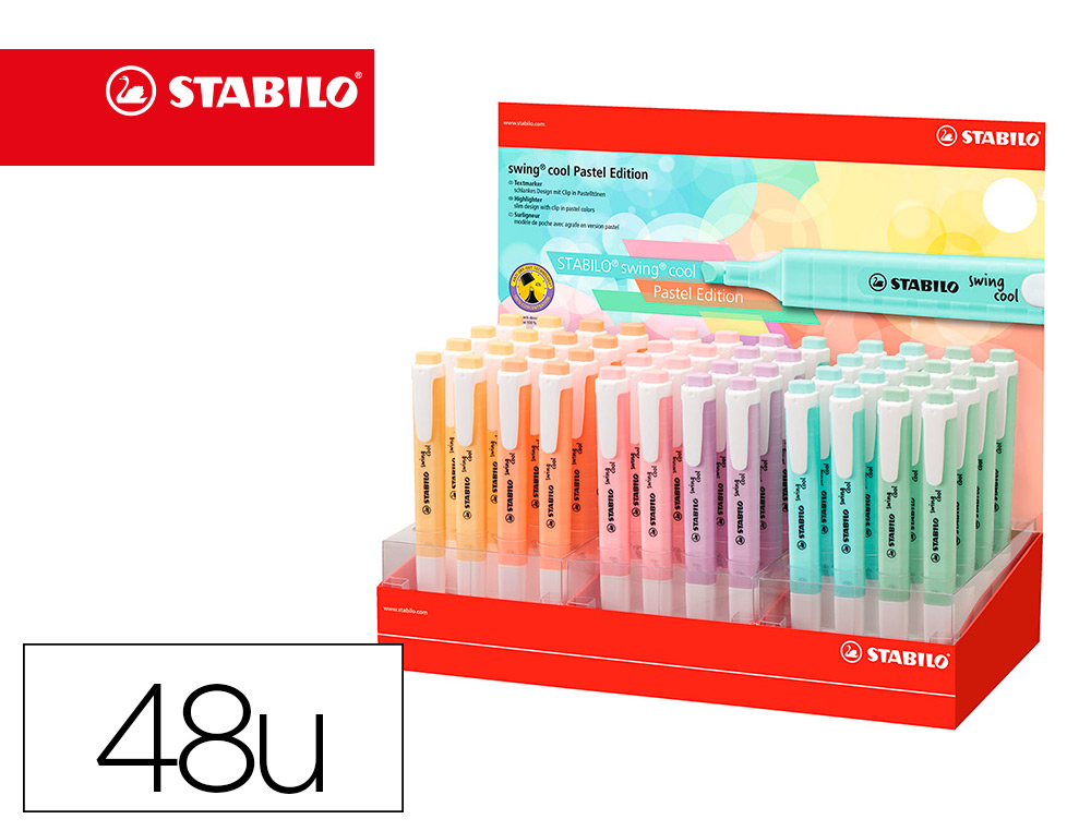 Rotulador Stabilo Fluorescente Swing Cool Pastel Deskset Estuche de 18  Unidades Colores Surtidos. Subrayadores stabilo . La Superpapelería