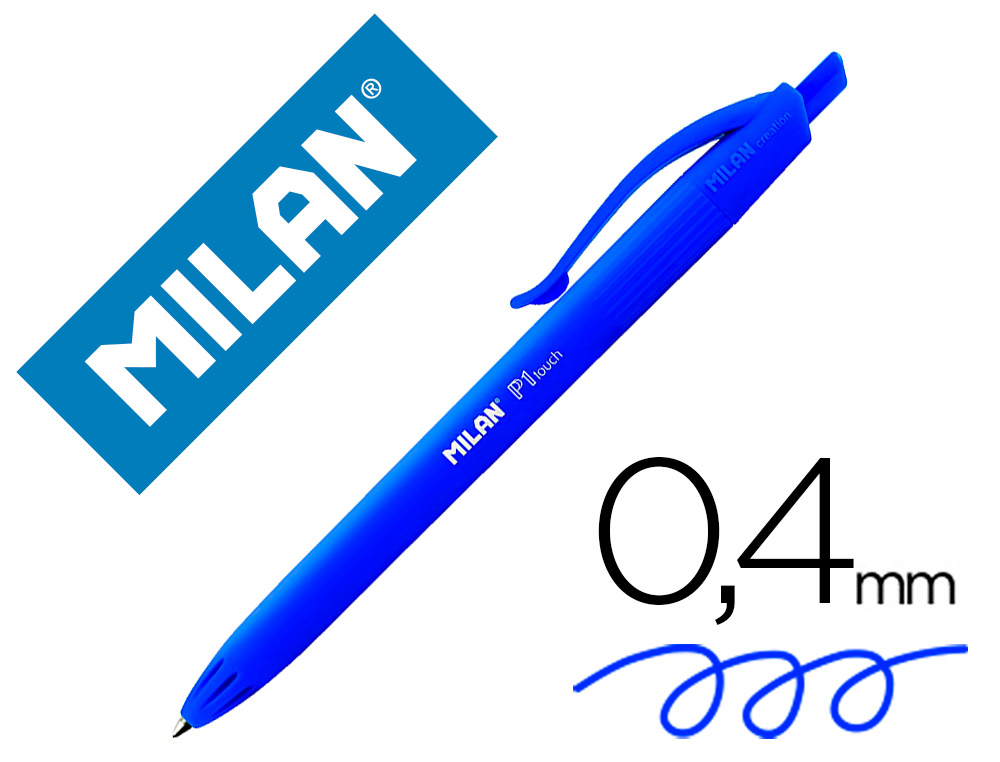 Imprenta Bollullo, S.L.  BOLIGRAFO MILAN P1 RETRACTIL 1 MM TOUCH AZUL