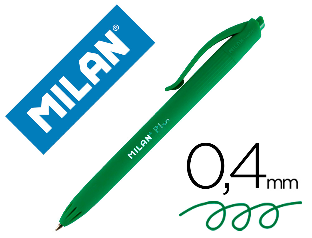 Papereria PAES S.L.  BOLIGRAFO MILAN P1 RETRACTIL 1 MM TOUCH VERDE