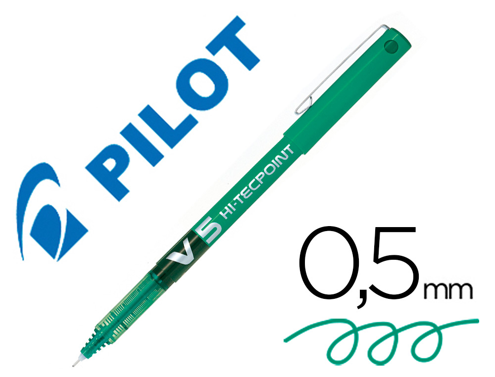 Rotulador pilot punta aguja v-5 verde 0.5 mm