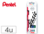 MARCADOR PENTEL BRUSH SIGN PEN EM BLISTER DE 4 COR