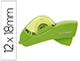 PORTARROLLO Q-CONNECT AUTOMATICO PLASTICO PARA CINTAS DE 12 Y 19 MM COLOR VERDE INCLUYE 2 CINTAS