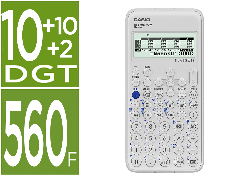 Calculadora Científica com 240 Funções, Visor de 2 Linhas e 10 Dígitos,  Casio, FX-82MS, Cinza