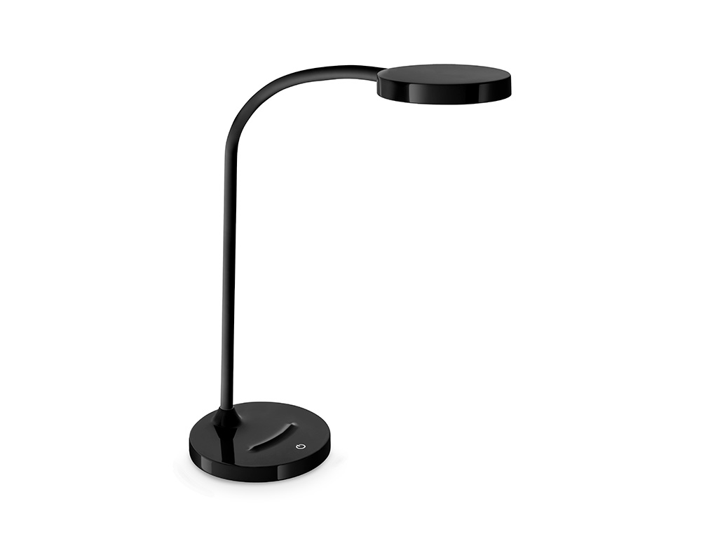 Lampara de oficina cep flex plastico led de 4w brazo flexible tactil color negro 160x600 mm