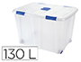 CONTENEDOR PLASTICO PLASTICFORTE 130 LITROS N 16 TRANSPARENTE CON TAPA 480X740X540 MM