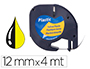 CINTA Q-CONNECT 12MM X 4MT NEGRO-HIPERAMARILLO PARA MAQUINA LETRATAG