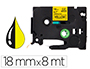 CINTA Q-CONNECT TZE-641 AMARILLO-NEGRO 18MM LONGITUD 8 MT