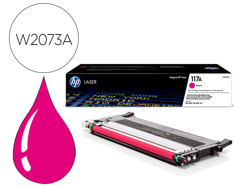 Toner hp 117a laser color 150a / 150nw / 178nw / 178nwg / 179fnw magenta 700 paginas