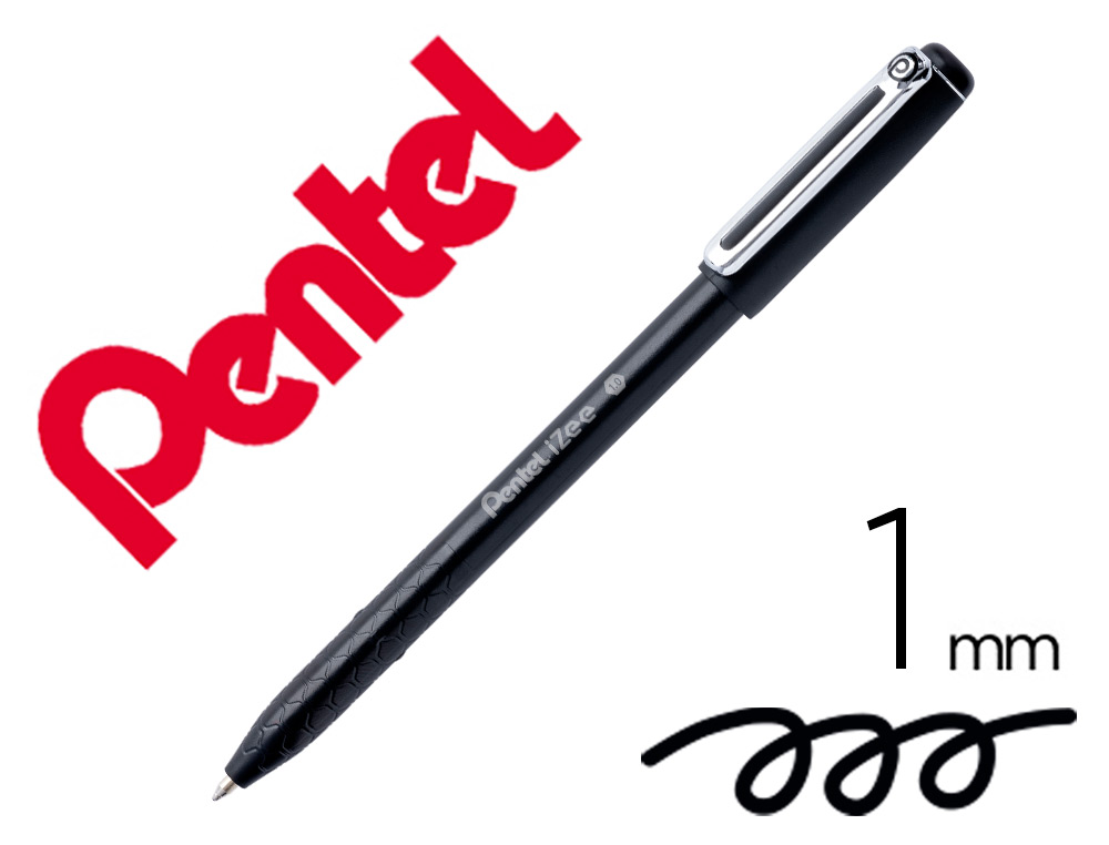 ESFEROGRAFICA PENTEL IZEE PONTA DE 1,0MM COM TAMPA COR PRETA