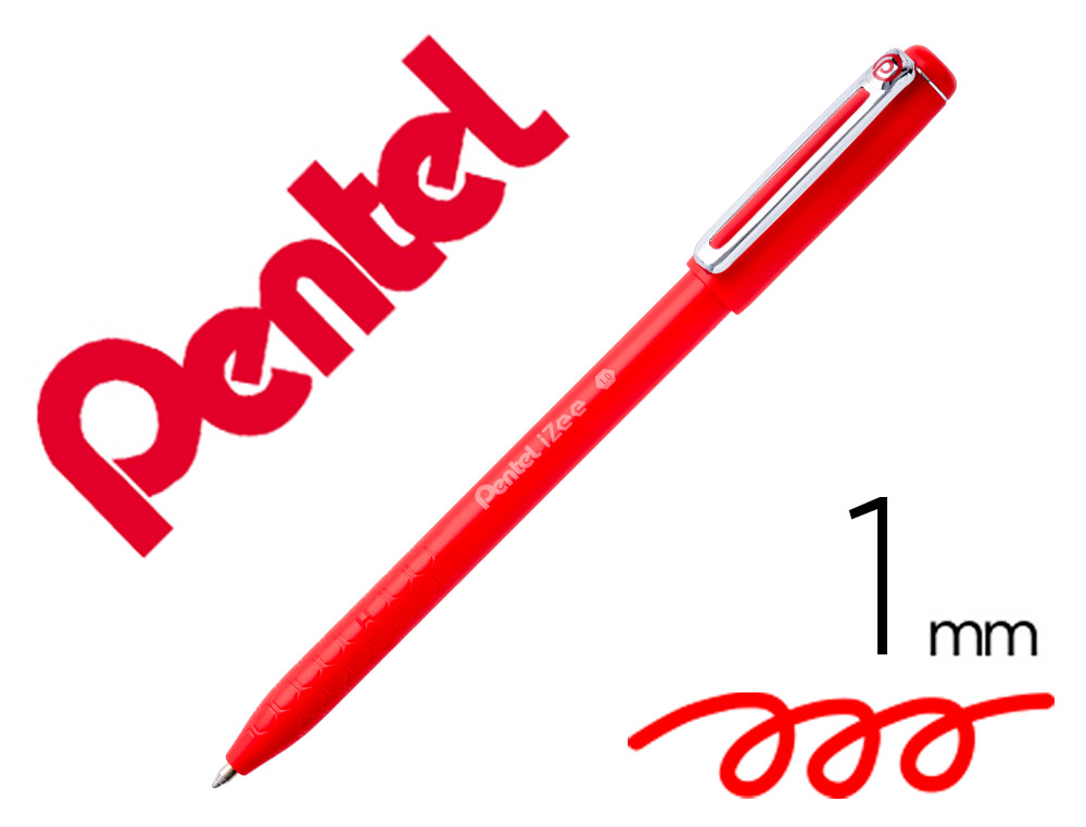 ESFEROGRAFICA PENTEL IZEE PONTA DE 1,0MM COM TAMPA COR VERMELHO