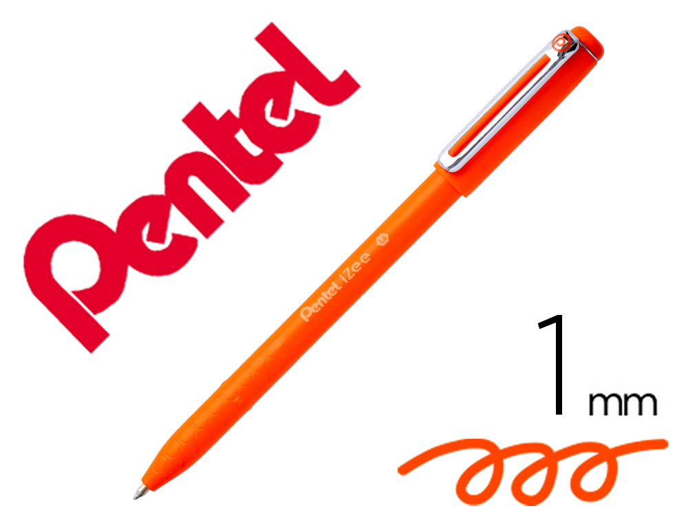 ESFEROGRAFICA PENTEL IZEE PONTA DE 1,0MM COM TAMPA LARANJA