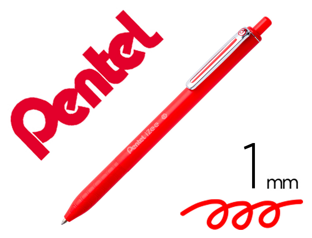 ESFEROGRAFICA PENTEL IZEE PONTA DE 1,0MM RETRATIL COR VERMELHO