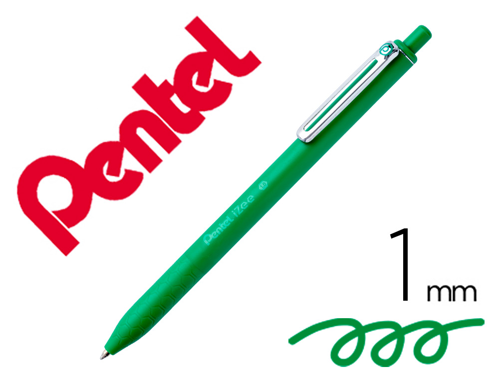 ESFEROGRAFICA PENTEL IZEE PONTA DE 1,0MM RETRATIL COR VERDE