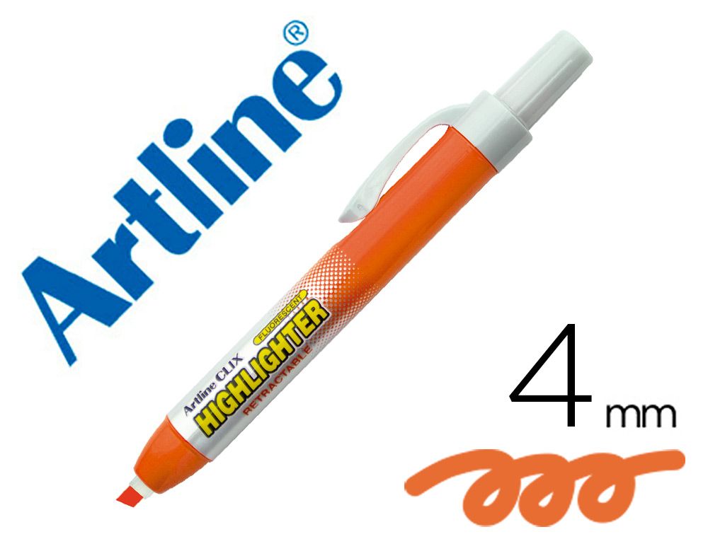 Rotulador artline clix fluorescente ek-63 naranja punta biselada 4 mm