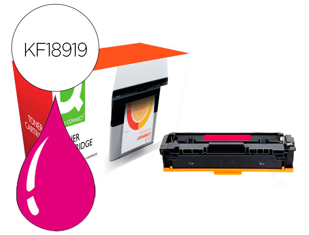 Toner compatible q-connect canon lbp611m i-sensys lbp610 magenta alto rendimiento 2200 paginas