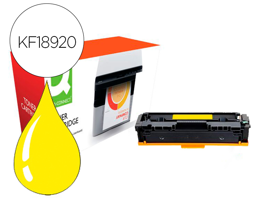 Toner compatible q-connect canon lbp611y i-sensys lbp610 amarillo alto rendimiento 2200 paginas