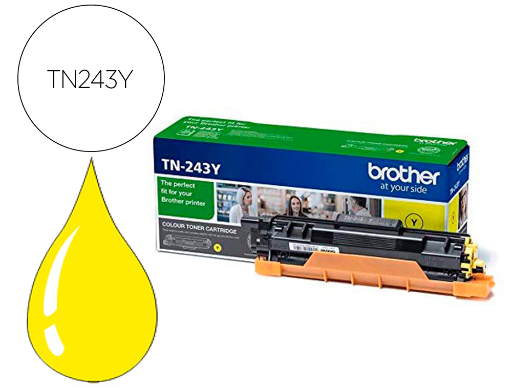 Toner brother tn243y dcp-l3510cdw / hl- l3270cdw / mfc-l3710cw amarillo 1000 paginas