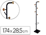 PERCHERO METALICO Q-CONNECT NEGRO CON DETALLES DE MADERA 6 COLGADORES Y PARAGUERO 174X28,5 CM