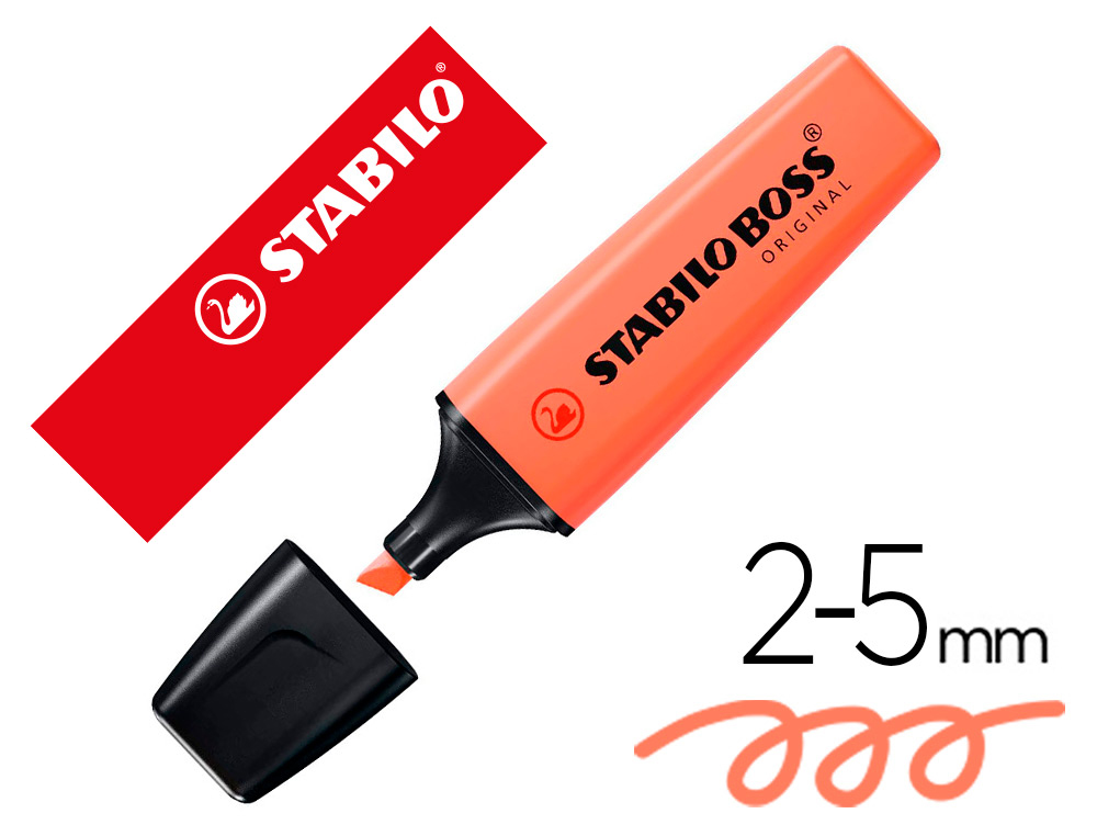 NOVA EXPRESS - MATERIAL DE OFICINA  ROTULADOR STABILO BOSS FLUORESCENTE 70  PASTEL CORAL MELOSO