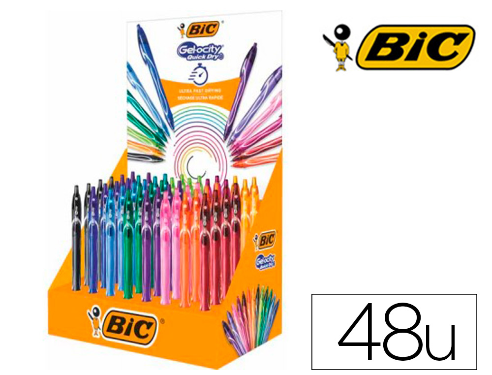 BOLIGRAFOS BIC TINTA DE GEL GELOCITY (6 COLORES)