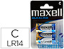 PILA MAXELL ALCALINA 1,5 V TIPO C LR14 BLISTER DE 2 UNIDADES