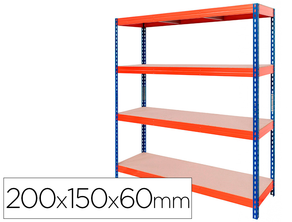 Estanteria Metalica 90x60x200 Tisera Oficina 60 Kg 209060 - $ 177.432,63