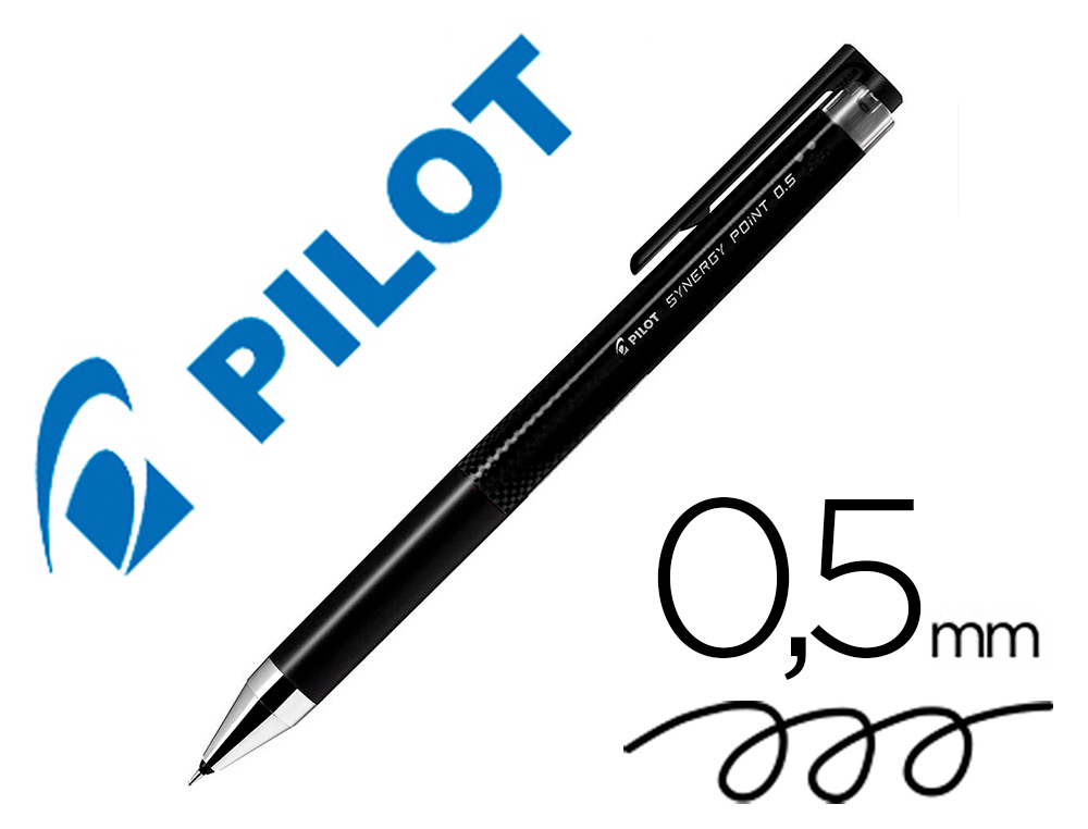 BOLIGRAFO PILOT SYNERGY POINT RETRACTIL SUJECION DE CAUCHO TINTA GEL 0,5 MM  NEGRO